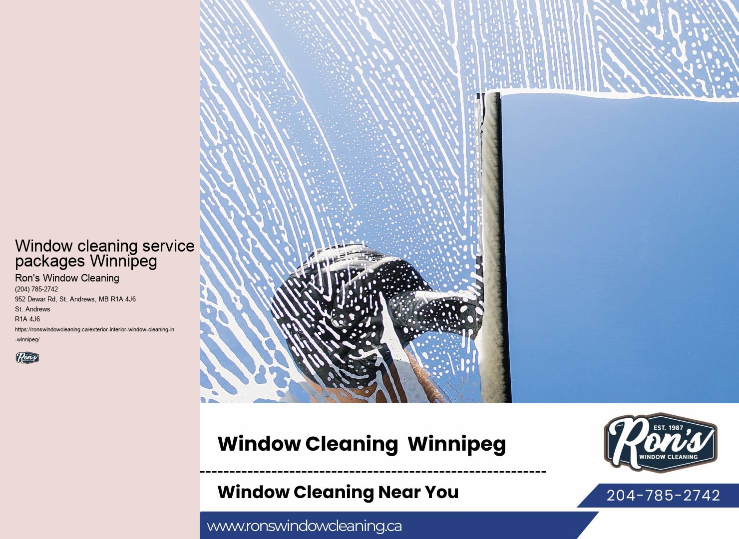 Window cleaning service packages Winnipeg